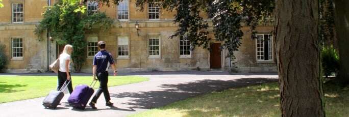 Image shows students arriving in Oxford.