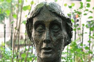 A London walking tour can take in this bust of Woolf in leafy Tavistock Square.