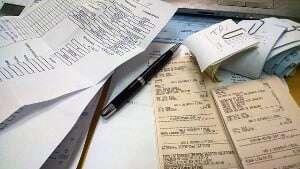 Image shows an accountant's desk.