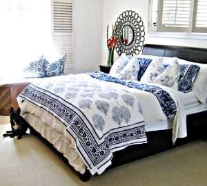 Image shows a stylish bedroom.