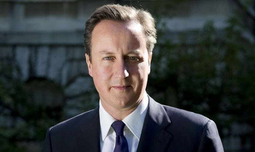 Image shows a portrait photo of David Cameron