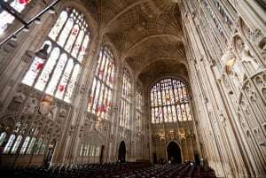 Image shows the interior of King's College Chapel, Cambridge.
