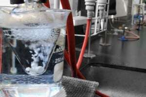 Image shows lab equipment in a chemistry lab.