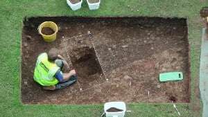 Image shows an archaeological dig.