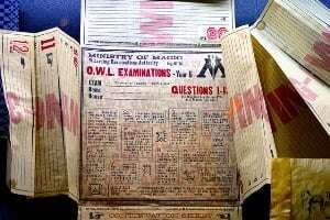 Image shows an OWLs exam paper from Harry Potter.