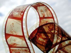 Image shows a winding strip of loose film.
