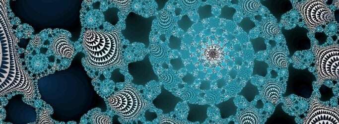Image shows a blue fractal pattern.