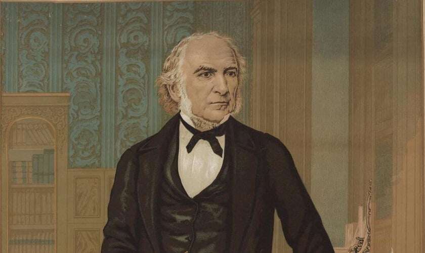 Image shows a portrait of William Gladstone