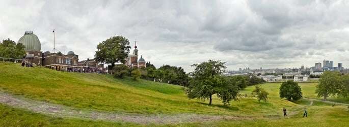 Image shows a panorama of Greenwich.