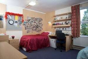Image shows a typical student bedroom.
