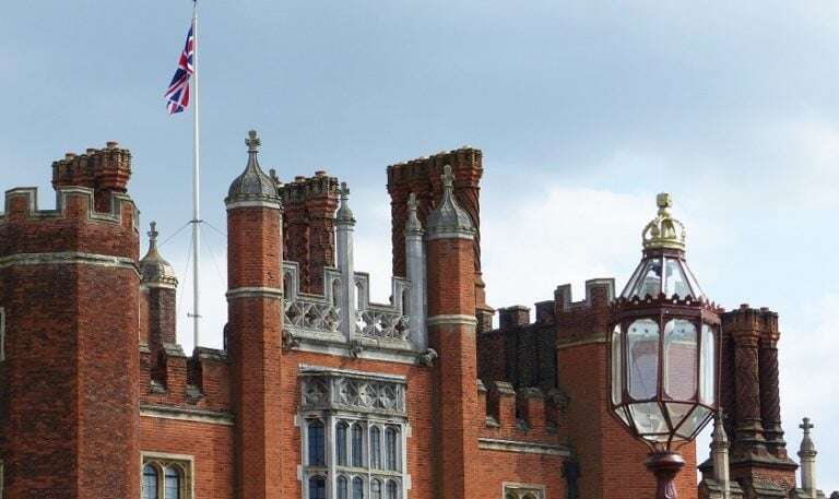 Image shows one of the Tudor parts of Hampton Court.