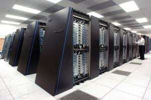 Image shows IBM servers.