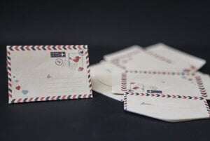 Image shows airmail letters.