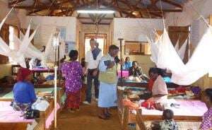 Image shows a malaria clinic in Tanzania.