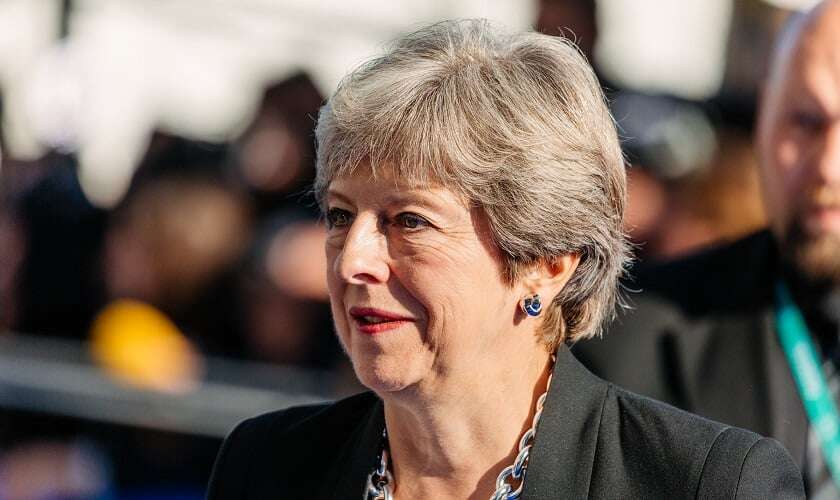 Image shows Theresa May