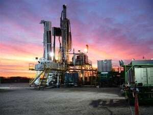 Image shows an oil rig in Argentina.