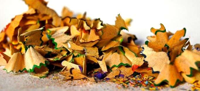 Image shows a pile of pencil shavings. 