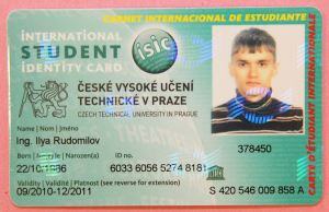 Image shows a green student card.