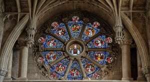 Image shows a beautiful stained-glass window.