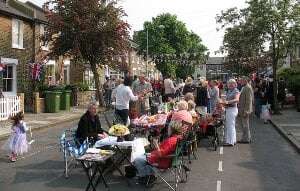 Image shows a typical street party.