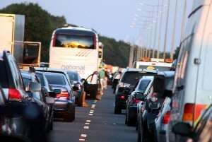 Image shows a horrendous traffic jam.