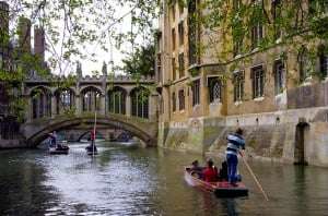 image shows the bridge of sighs in Cambridge